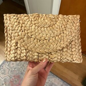 Used Once Straw Clutch with magnetic button close